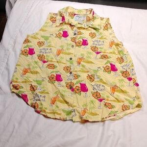 Authentic Big Dogs women's sleeveless button down shirt size large